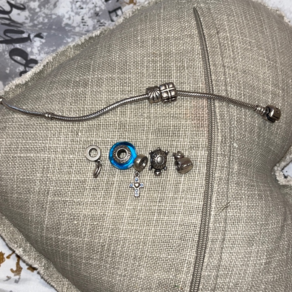 PANDORA BRACELET WITH PANDORA CHARMS
